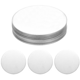 sourcing map 10Pcs Stainless Steel Disc Blank Stamping Tag Engraved Stainless Steel Round Charm Pendant 1mm(T) 42mm/1.65" for Pendant Bracelet Necklace Jewelry Making Earring