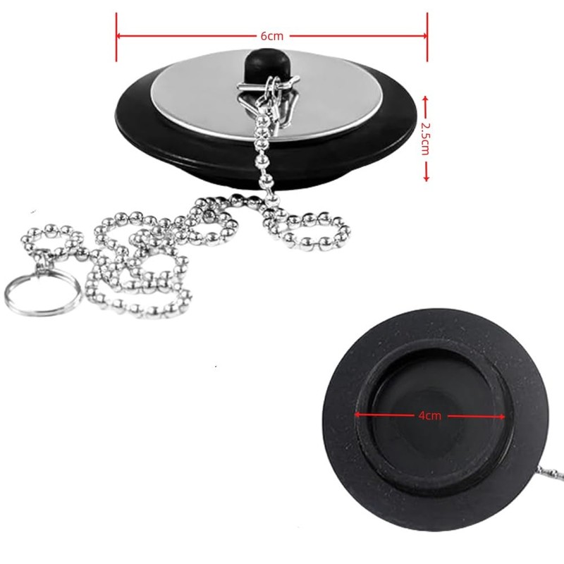 Loopunk Bath Stopper, Rubber Water Stopper, Bathroom Tub Drain Stopper,