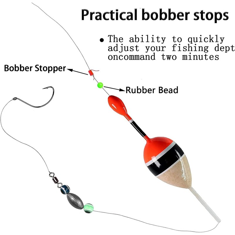 YOTO Bobber Stops for Fishing,Float Bobber Stops String Knots&Fishing Glow