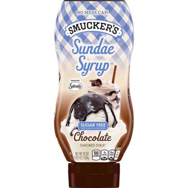 Smucker's Sundae Syrup Sugar Free Chocolate Flavored Syrup, 19 Ounces (Pack of 12)