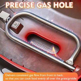 KATEEDY Grill Burner Tube for Weber Q100 Q120 Q1000 Q1200, 304 Stainless Steel 60040 17 Inch, Baby Q 386001 386002 516002, 516001, 50060001, 51060001 Gas Grills, Replacement Part Weber 69957/41657