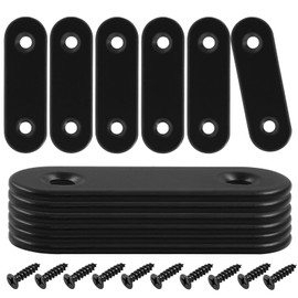 HARSKIYER 24 Pcs 2 Inch Straight Bracket, Stainless Steel Flat Mending Brace, Black Connector Plate with Mounting Screws & Screwdriver for Furniture Repair, Fixing