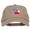Georgia State Flag Map Embroidered Unstructured Washed Cap - Khaki OSFM