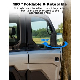 KEMIMOTO Side Mirrors Door-Mounted Compatible with Polaris Ranger Crew/XD 1500, Folding Side Rearview Mirror Kit Compatible with Ranger Crew/XD 1500 Northstar 2024 2025 Accessories Replace#2889862