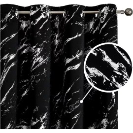 Apaky Silver Foiled Blackout Curtains Bedroom, Thermal 2 Panels, 52W x 45L in