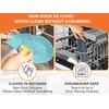 Juego de 3 cucharas de silicona para estufa, resistente al