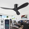 ducrew 52” Flush Mount Ceiling Fans No Lights and Remote/APP