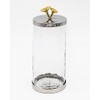 Godinger Canister Storage Container, Glass Storage Canister, Marble with Silver