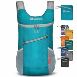 ZOMAKE Lightweight Packable Backpack 14L - Foldable Backpack Leger Sac à Dos Light Hiking Day Pack Water-Resistant Small Packable Bag Collapsible Backpack for Travel(Dark Green)