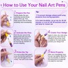 12 Color 0.5mm Nail Art Pens Set, Quick Dry for
