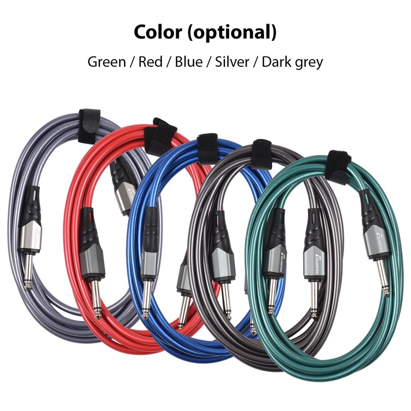 1/4 Inch Audio Instrument Cable 10ft Noise Reduction Dual Straight