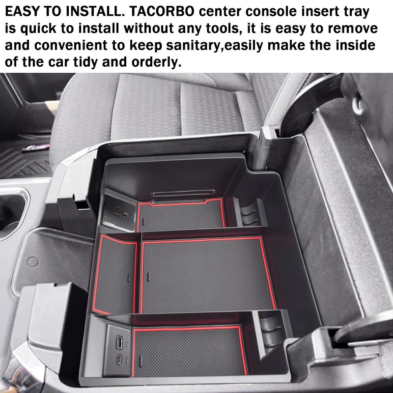 TACORBO Center Console Full Organizer Tray Compatible with Refreshed 2022-2024