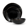 Godinger 87474 Andover Semi-Handmade Dinnerware Set Black & Gold -