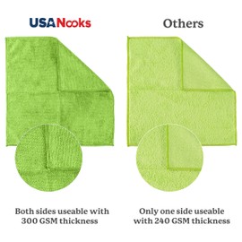 USANOOKS USANOOKS Microfiber Cleaning Cloth Light Green - 50 Pcs 12.5"x12.5" - High Performance - 1200 Washes, Ultra Absorbent Towels Weave Grime & Liquid for Streak-Free Mirror Shine - Car Washing Cloth