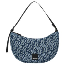 Karl Lagerfeld Jeans Women's Box Logo Soft Half Moon Shoulder Bag, Monogram Blue, Monogram Blue