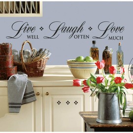 "Live Well, Laugh Often, Love Much" Quote Wall Decals