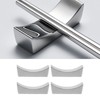 4Pcs Stainless Steel Chopstick Rest Boat Shape Chopstick Spoon Knife