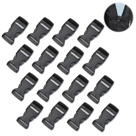 ZWZNBL 16 pieces of 20mm wide webbing buckles, black plastic replacement buckles, backpack buckles, clip buckles, suitable for buckle maintenance luggage belt fasteners.