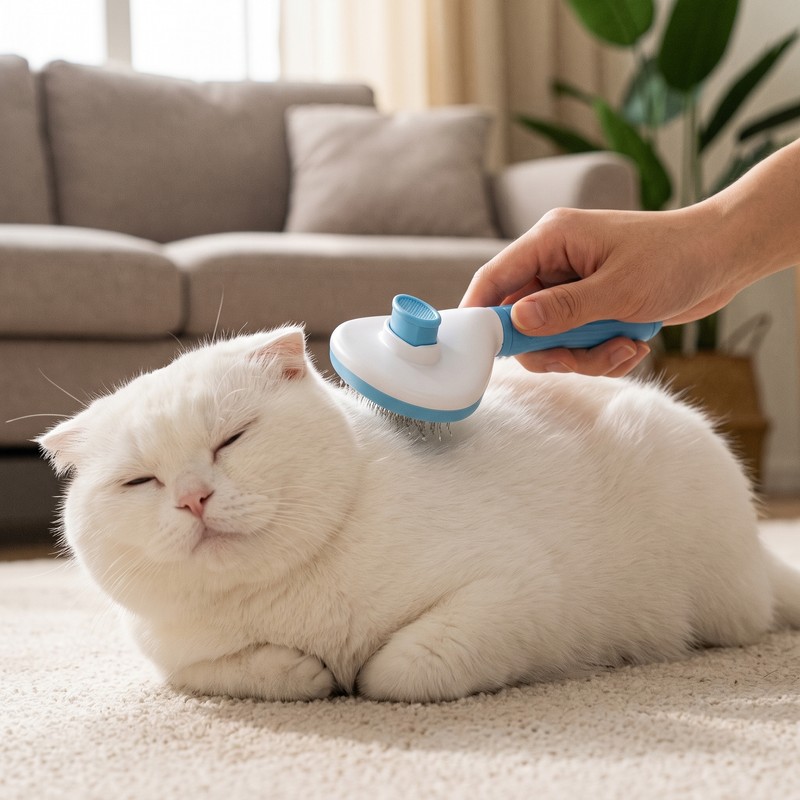 Pet Grooming Brush for Dogs & Cats – One-Button Hair