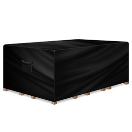 Gracious Gardens Rectangular Garden Furniture Covers Waterproof 180x120x74cm, Oxford Fabric Outdoor Table, Patio & Rattan Garden Furniture Covers, PVC Lined, Air Vents and UV Safe