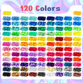 Dowsabel 120 Colors Pony Beads Bracelet Making Kit, Beads for Jeweley Making with Letter Beads Candy Beads, DIY Arts and Crafts Christmas Birthday Gifts Toys for Kids Age 6-13