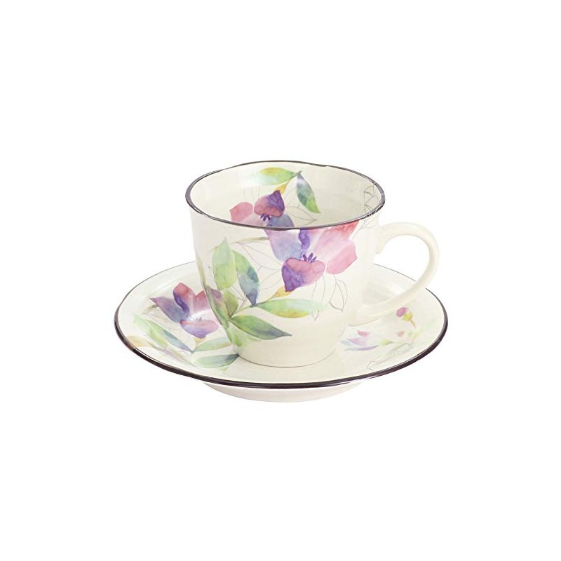 Ceramic Indigo Flower Tsumi Coffee Bowl Plate, Bellflower, Size: Approx.
