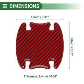 Motoforti Universal Car Door Handle Cup Cover Protection Film Reflective Stickers Anti-Scratch, Epoxy Resin, Red, 4 Pcs