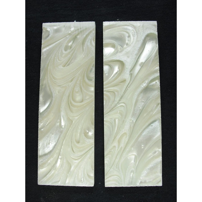 White & Clear Pearl Knife Scale Sets