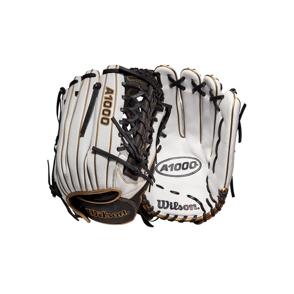 WILSON womens 12.5" Softball Glove, White/Black/Metallic Gold, 12.5 US