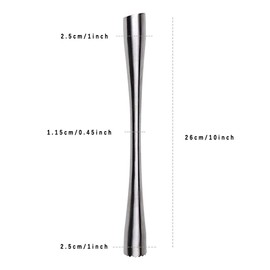 ITTA 10" Stainless Steel Muddler with Serrated End (1)
