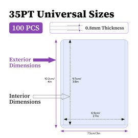 Tolesum 100 Tempered Glass Cases 35pt Protection for MTG, Magic, Trading Cards, Sports Cards, Card Protector 3 x 4 Inches - Blue Ray