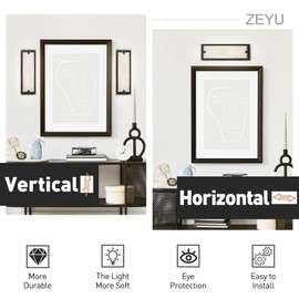 zeyu LED Indoor Wall Sconce, 20W Modern Dimmable Wall Mount Light for Hallway, 5CCT Adjustable 3000K/3500K/4000K/5000K/6500K, Black Finish with Clear Glass Shade, ZTH100B-LED BK
