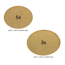 Large Oval Base Pack, 92mm x 120mm & 80mm x 100mm for Miniature Bases for Tabletop Gaming
