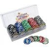 100 Piece "Las Vegas" Design Poker Chips in Clear Plastic Tray