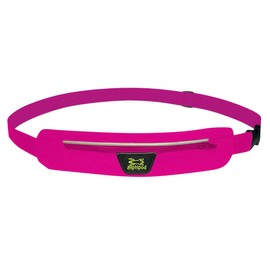 Amphipod AirFlow MicroStretch Belt, Ultra-Light Minimalist Runners Waist Pack Bag for Running, Jogging, Men & Women - Pink/Silver - L