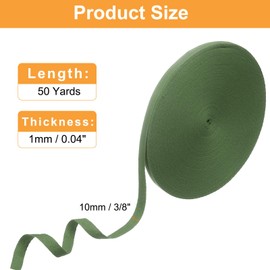 HARFINGTON Cotton Twill Tape Ribbon 3/8 Inch 50 Yard Herringbone Webbing Tape Roll Bias Binding Tape for DIY Crafts Sewing Gift Wrapping, Olive Green