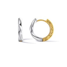Twisted Huggie Hoop Earrings for Women, Gold and Silver, Lightweight Fashion Jewellery