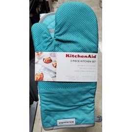 KitchenAid 3 Piece Kitchen Set - Kitchen Towel, Oven Mitt & Pot Hold - KitchenAid - Blue