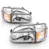 AmeriLite Chrome Replacement Headlights Lamp w/Corner Parking Turn Signal Set