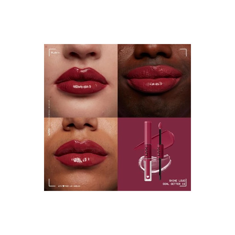 NYX Professional Makeup, Shine Loud, Labial Líquido Larga Duración, Goal