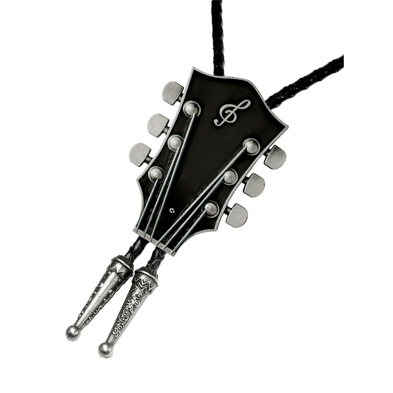 Moranse Bolo Tie With Guitar Music Lover Design Cowboy and