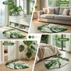 VivaNest Luxury Sage Green Leaf Bathroom Mat Monstera, 32.3"x36.6" Extra