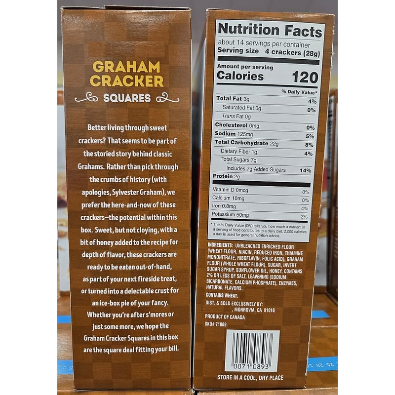 Trader Joe Graham Cracker Squares 14.1oz 400g (Two Boxes)