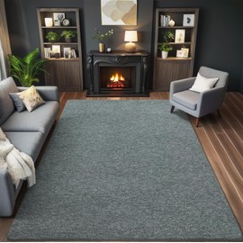 AROGAN Washable 5×7 Living Room Rug, Modern Area Rugs with Soft Memory Foam for Bedroom, Minimalist Non-Slip Indoor Floor Carpet for Dining Room Office Kids Playroom Decor, Matte Grey-Green