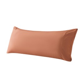 WhatsBedding Body Pillow Cover Cotton Fabric, Long Pillowcase Breathable & Skin-Friendly, Envelope Closure - Rust (21x54 inch)
