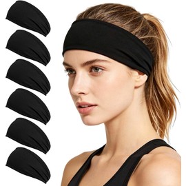 6 Piezas Diademas Deportivas Elásticas, Bandas para Cabello Absorbe Sudor Transpirable, Secado Rápido Antideslizante Suave, para Hombre y Mujer Correr Yoga Ciclismo Baloncesto