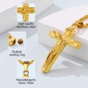 Suplight Gold Crucifix Cross Urn necklaces for Ashes Baptism Christian