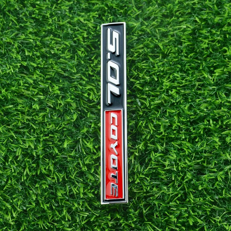 2 Pcs 5.0L Coyote Emblems 3D Badge V8 Decal Engine