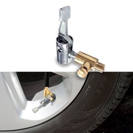 CHRYMUM Metal Tire Inflator Hose Adapter with Brass Release Valve, Tire Inflator Nozzle, No Air Leakage Tire Air Pump Connector, Tire Inflate Hose End for Portable Tire Pump/Air Compressor