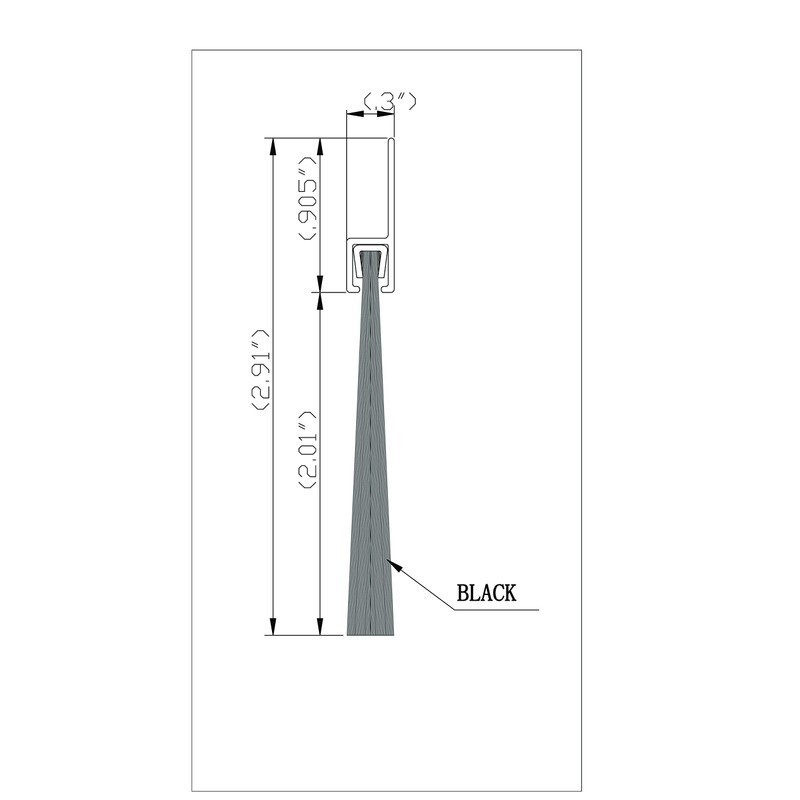 TMH Door Brush Sweep - 2 Inch Brush x 36